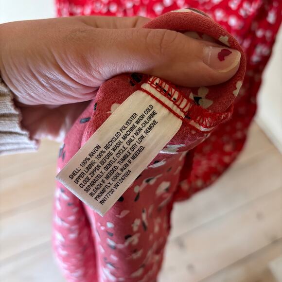 A New Day EUC Women's Short Sleeve Maxi Sundress Red Floral Size 17 - Picture 4 of 8